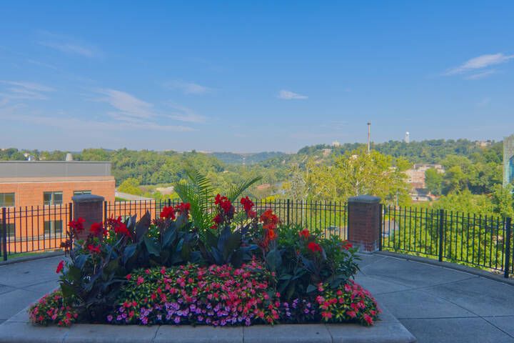 Overlook behind Woodburn Hall in West Virginia University